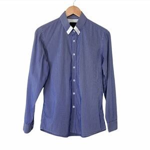 Heist Premium label shirt men's small blue white striped button down
